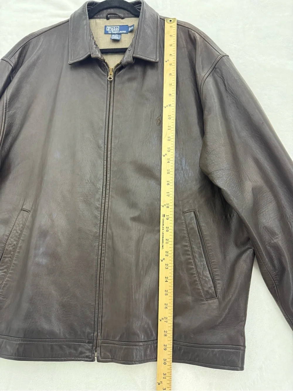 Vintage 90’s Polo Ralph Lauren (2XL) Dark Brown Soft 100% Leather Jacket